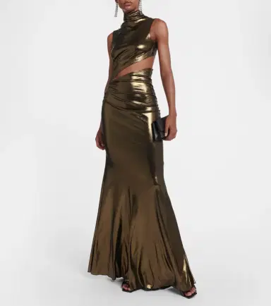 BLUMARINE Cutout ruched metallic gown | Thumbnail 2
