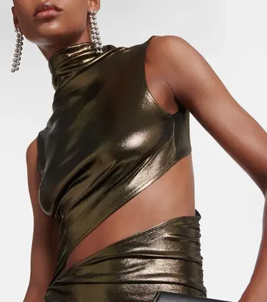 BLUMARINE Cutout ruched metallic gown | Thumbnail 5