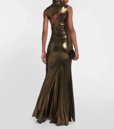 BLUMARINE Cutout ruched metallic gown | Thumbnail 6