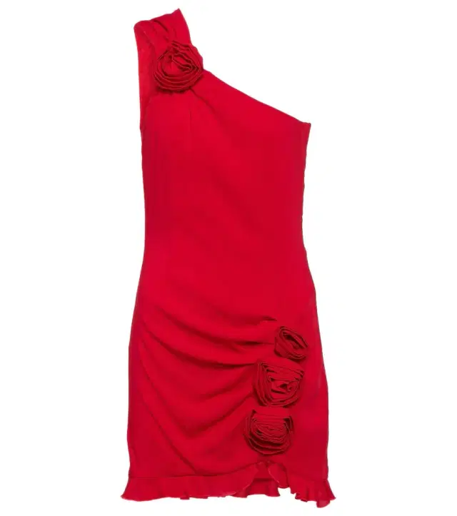 BLUMARINE Floral-appliqué crêpe minidress