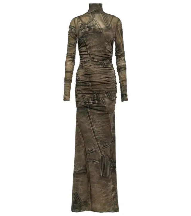 BLUMARINE Printed high-neck gown