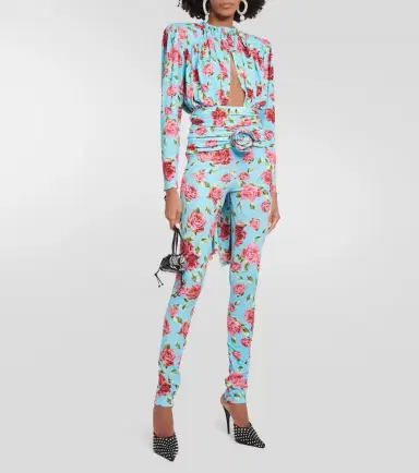 Magda Butrym Floral-appliqué printed leggings | Thumbnail 4