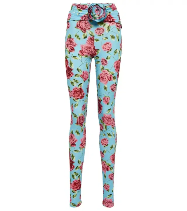 Magda Butrym Floral-appliqué printed leggings