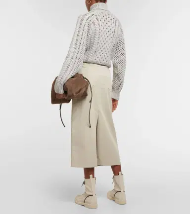 Brunello Cucinelli Denim midi skirt | Thumbnail 4
