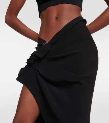 Rick Owens High-rise asymmetric maxi skirt | Thumbnail 4