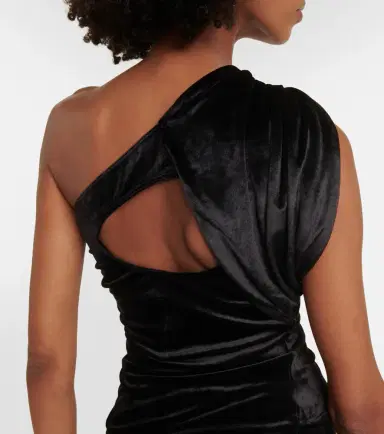 Rick Owens Lilies Amira one-shoulder velvet top | Thumbnail 3