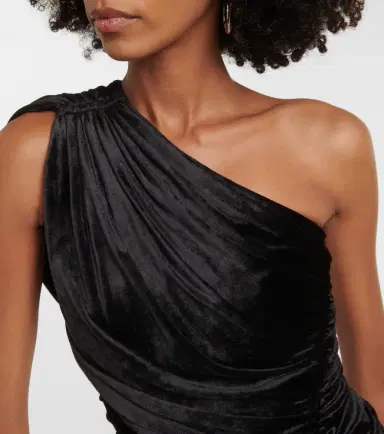 Rick Owens Lilies Amira one-shoulder velvet top | Thumbnail 5
