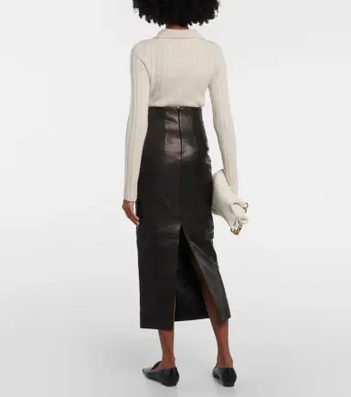 Khaite Loxley leather pencil skirt | Thumbnail 4