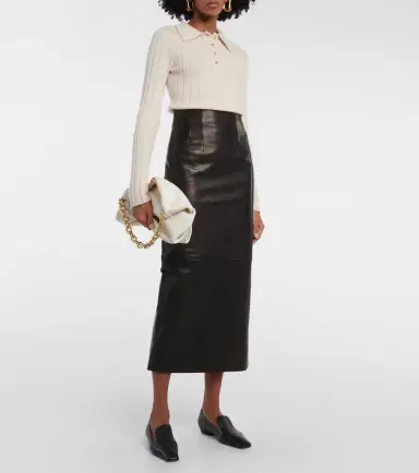 Khaite Loxley leather pencil skirt | Thumbnail 5