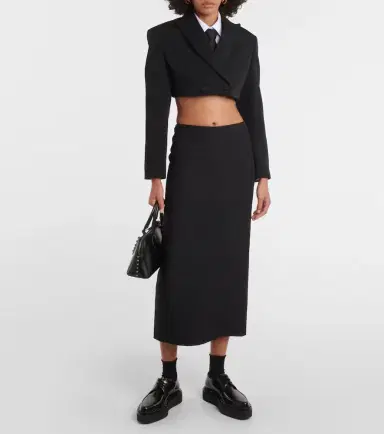Valentino Cropped wool grisaille blazer | Thumbnail 2