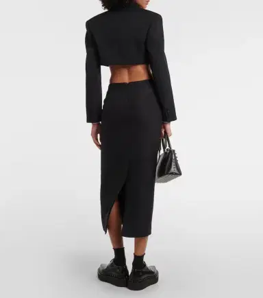 Valentino Cropped wool grisaille blazer | Thumbnail 6
