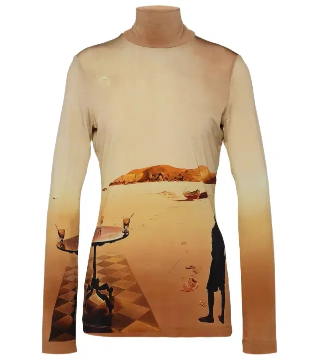 Rabanne Printed jersey turtleneck top
