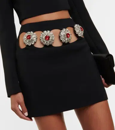 David Koma Crystal-embellished cutout miniskirt | Thumbnail 3