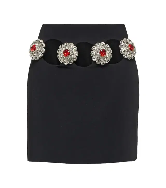 David Koma Crystal-embellished cutout miniskirt