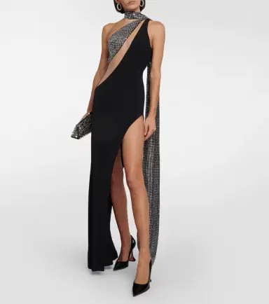 David Koma Crystal-embellished scarf gown | Thumbnail 2