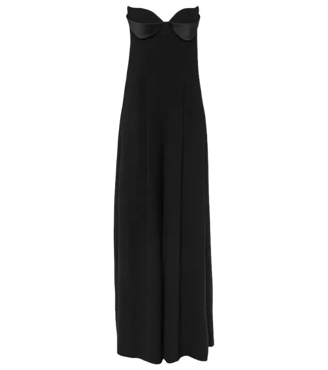 Monot Mônot Strapless crêpe wide-leg jumpsuit