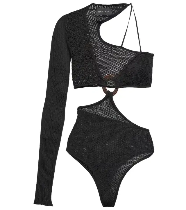 Roberta Einer Legato asymmetric cotton bodysuit