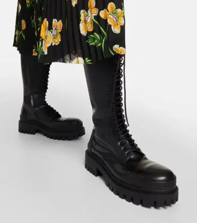 Balenciaga Strike leather lace-up boots | Thumbnail 3 Balenciaga Strike leather lace-up boots | Thumbnail 3