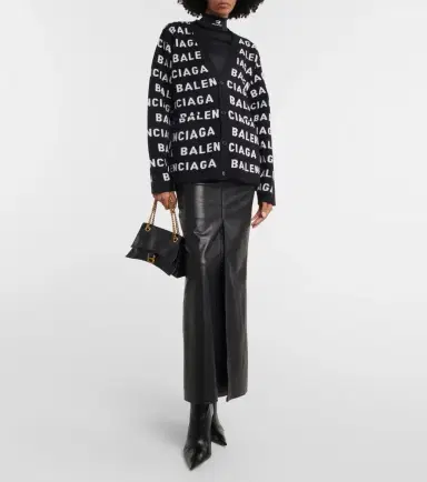 Balenciaga Logo jacquard wool-blend cardigan | Thumbnail 2