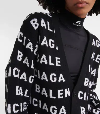 Balenciaga Logo jacquard wool-blend cardigan | Thumbnail 5