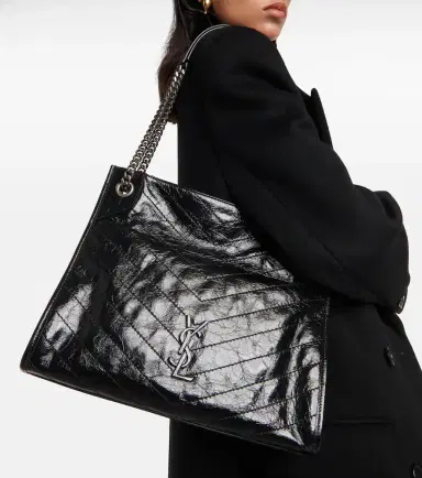 Saint Laurent Niki crinkled leather shopper | Thumbnail 3 Saint Laurent Niki crinkled leather shopper | Thumbnail 3