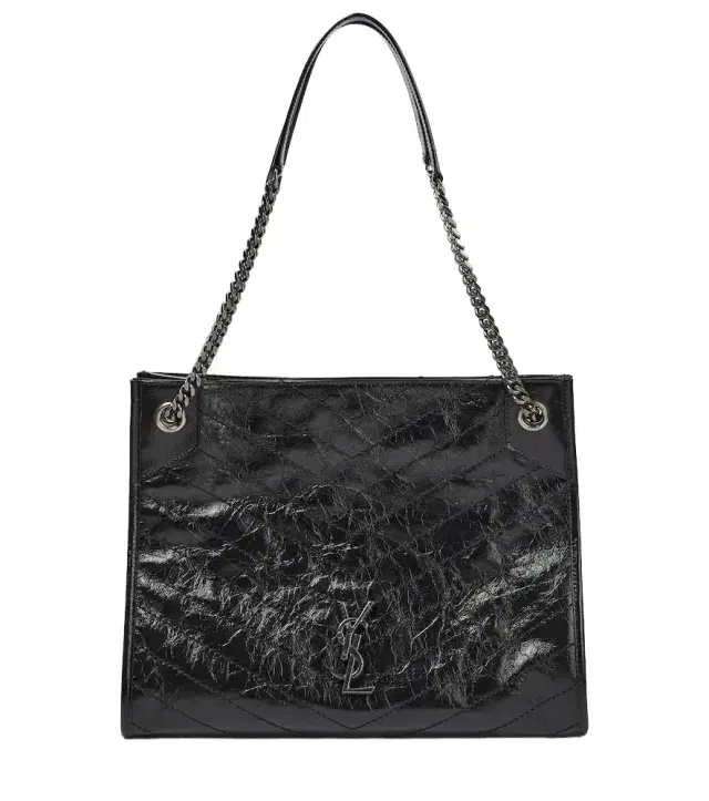 Niki crinkled leather shopper
