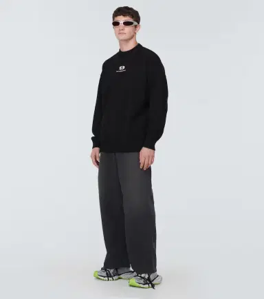 Balenciaga Mid-rise cotton wide-leg pants | Thumbnail 3 Balenciaga Mid-rise cotton wide-leg pants | Thumbnail 3