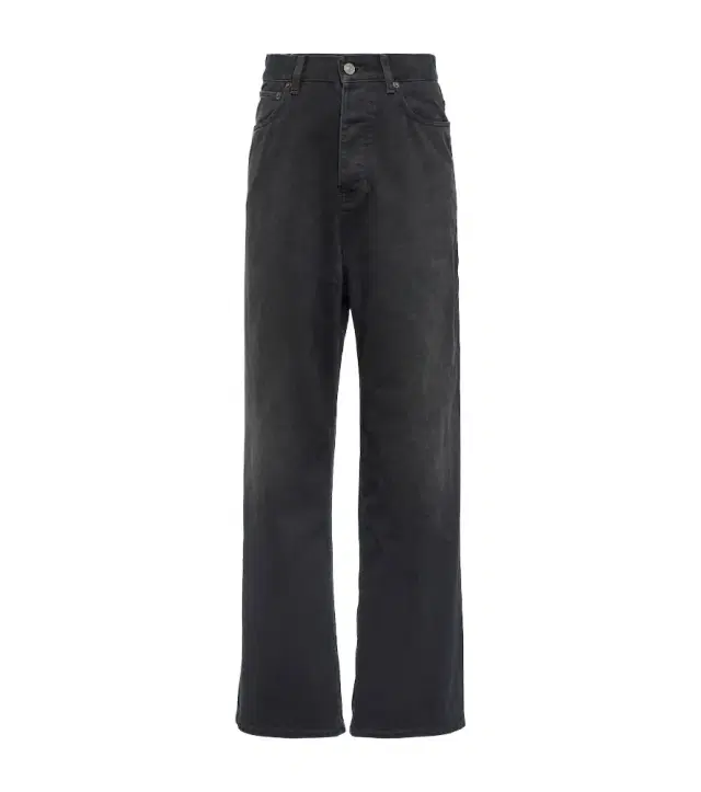 Mid-rise cotton wide-leg pants