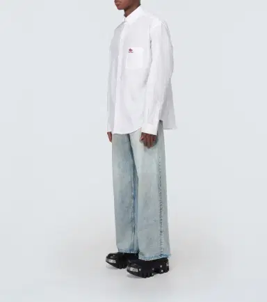 Balenciaga Distressed wide-leg jeans | Thumbnail 4