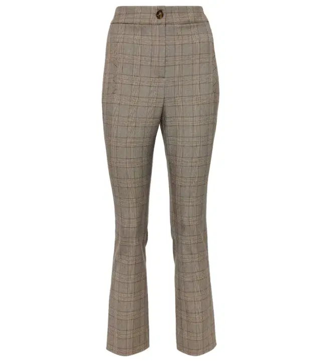 Veronica Beard Checked high-rise slim pants