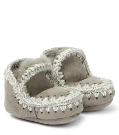 Mou Kids Baby shearling-lined suede booties | Thumbnail 1