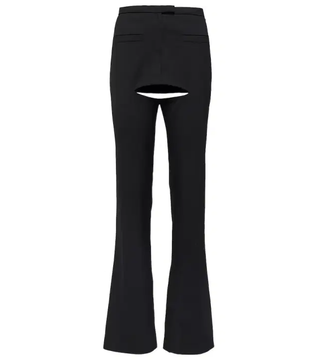 Courreges Courrèges Cutout wool-blend flared pants