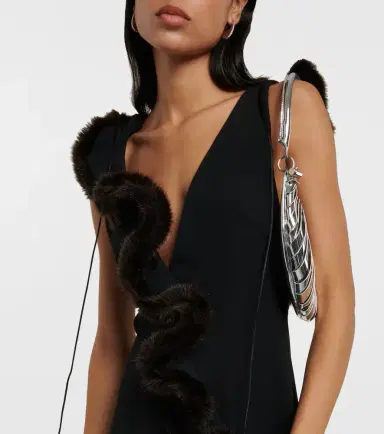 Coperni Faux fur-trimmed jersey minidress | Thumbnail 5