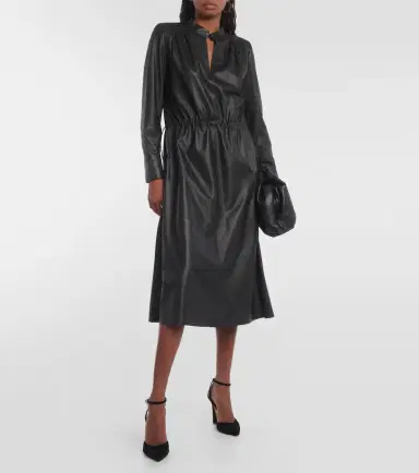 Yves Salomon Leather midi dress | Thumbnail 2