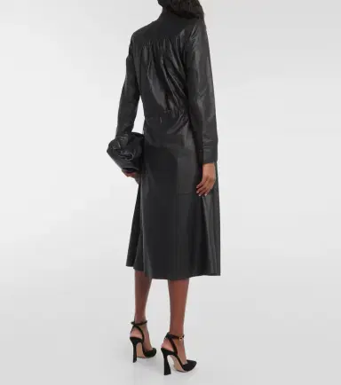 Yves Salomon Leather midi dress | Thumbnail 3