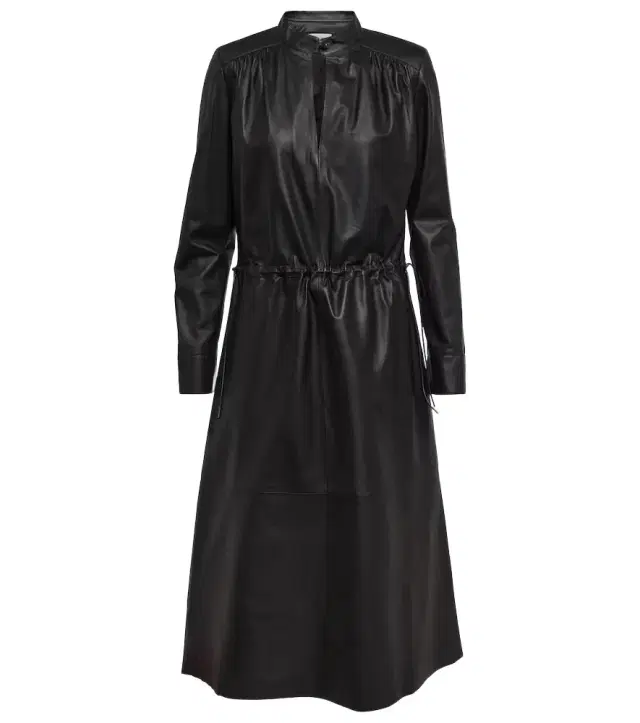 Yves Salomon Leather midi dress