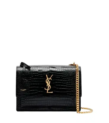 Saint Laurent Sunset Medium croc-effect leather shoulder bag | Thumbnail 1 Saint Laurent Sunset Medium croc-effect leather shoulder bag | Thumbnail 1