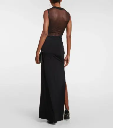 Nensi Dojaka Mesh and jersey maxi dress | Thumbnail 2
