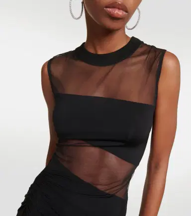 Nensi Dojaka Mesh and jersey maxi dress | Thumbnail 5