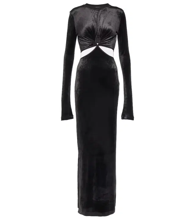 Nensi Dojaka Cutout velvet maxi dress