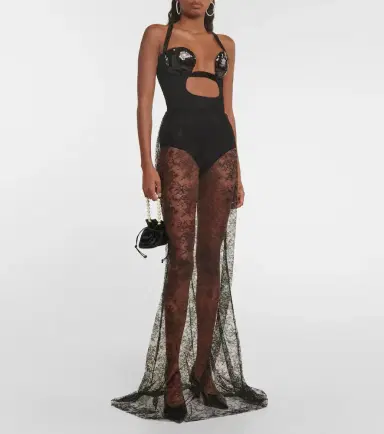 Nensi Dojaka Cutout sequined lace-trimmed gown | Thumbnail 3