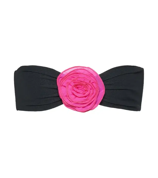 Same Rose applique bandeau bikini top