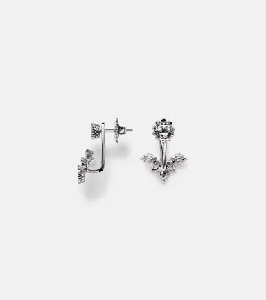 YEPREM Moonflower 18kt white gold earrings with diamonds | Thumbnail 2