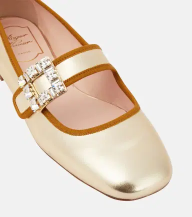 Roger Vivier Très Vivier metallic leather ballet flats | Thumbnail 4