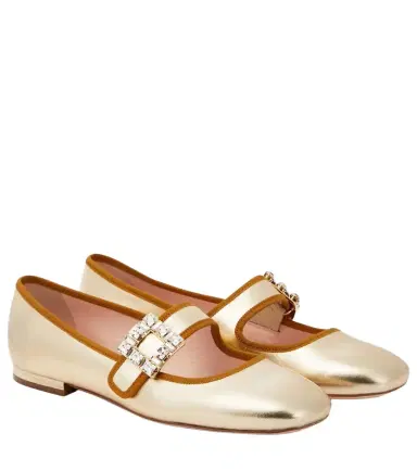 Roger Vivier Très Vivier metallic leather ballet flats | Thumbnail 1