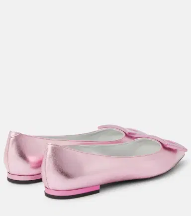 Roger Vivier Gommettine metallic leather ballet flats | Thumbnail 2
