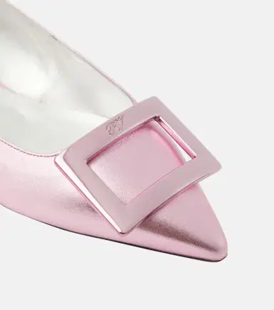 Roger Vivier Gommettine metallic leather ballet flats | Thumbnail 4