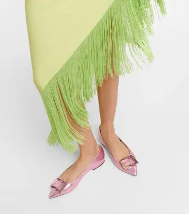Roger Vivier Gommettine metallic leather ballet flats | Thumbnail 7