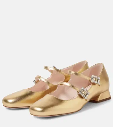 Roger Vivier Très Vivier metallic leather Mary Jane pumps | Thumbnail 3