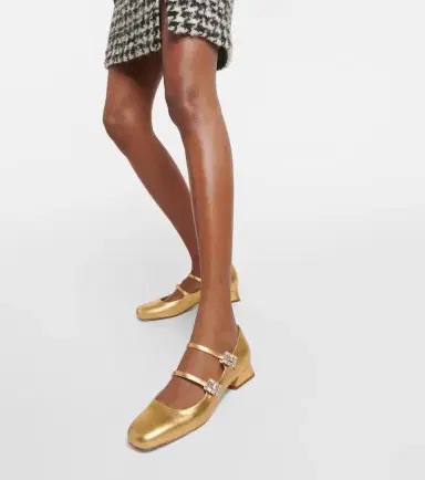 Roger Vivier Très Vivier metallic leather Mary Jane pumps | Thumbnail 5